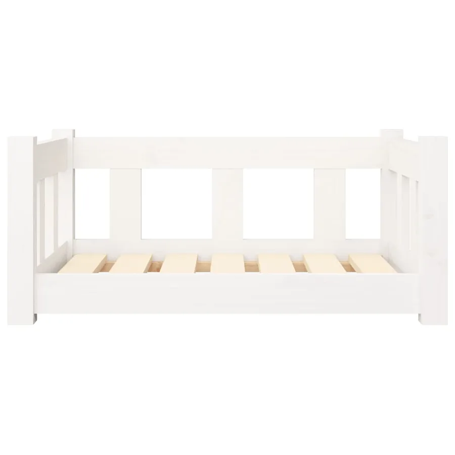 Lit pour chien Blanc 65,5x50,5x28 cm Bois de pin solide - 4
