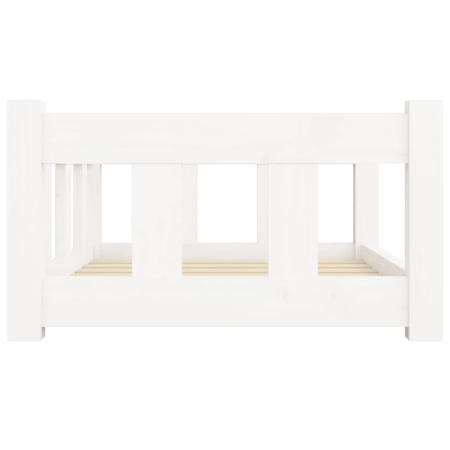Lit pour chien Blanc 65,5x50,5x28 cm Bois de pin solide - 5