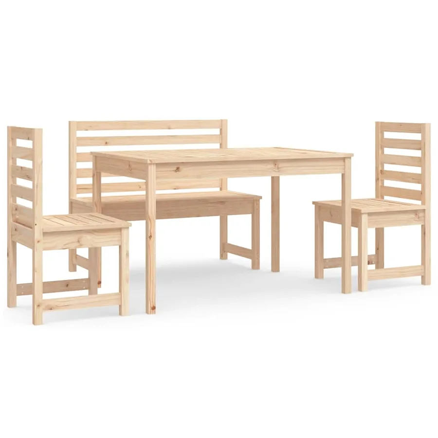 Ensemble à manger de jardin 4 pcs bois massif de pin - 2