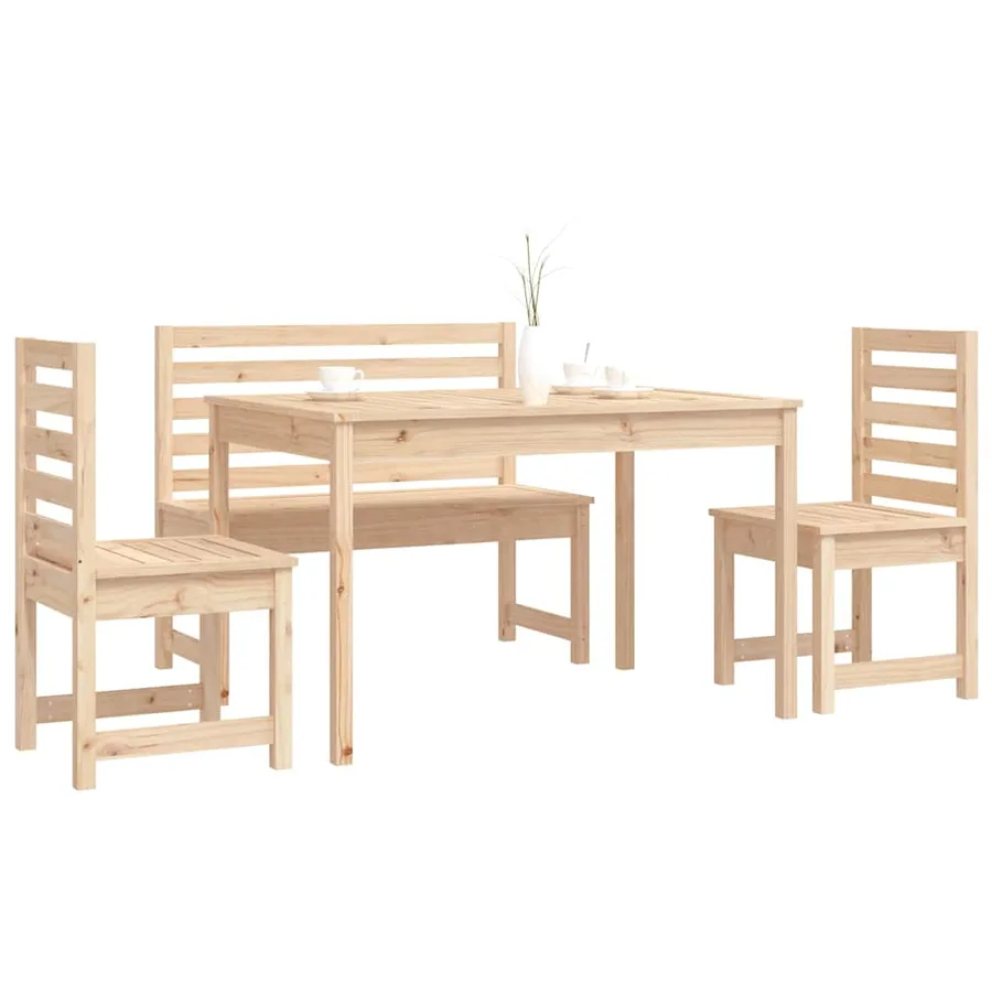 Ensemble à manger de jardin 4 pcs bois massif de pin - 4