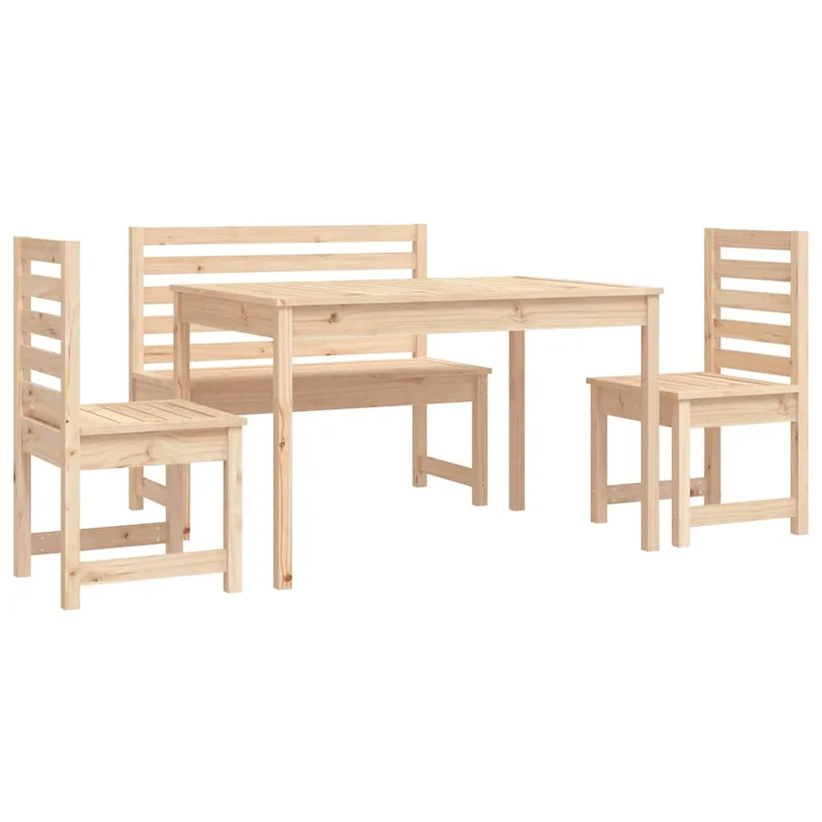 Ensemble à manger de jardin 4 pcs bois massif de pin - 5