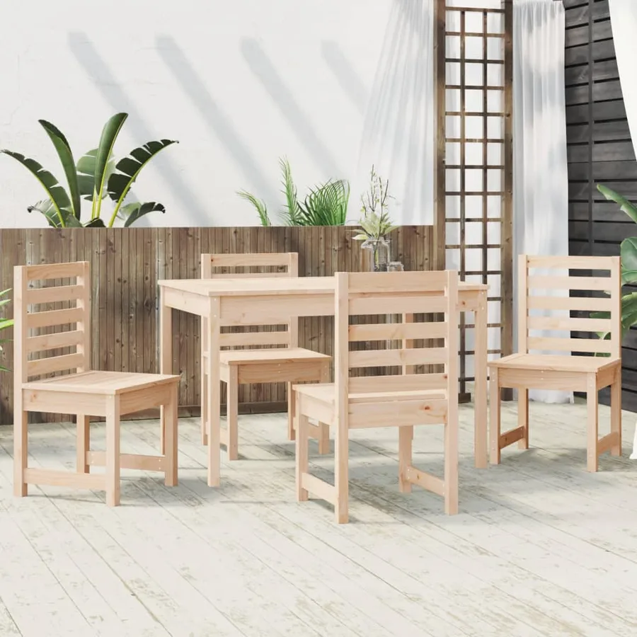 Ensemble à manger de jardin 5 pcs bois massif de pin - 3