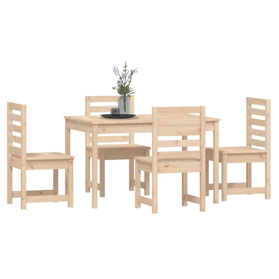 Ensemble à manger de jardin 5 pcs bois massif de pin - 4