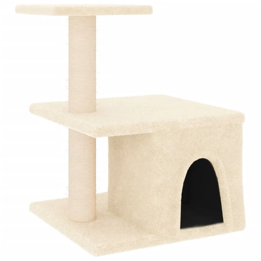 Arbre à chat avec griffoirs en sisal crème 48 cm - 2
