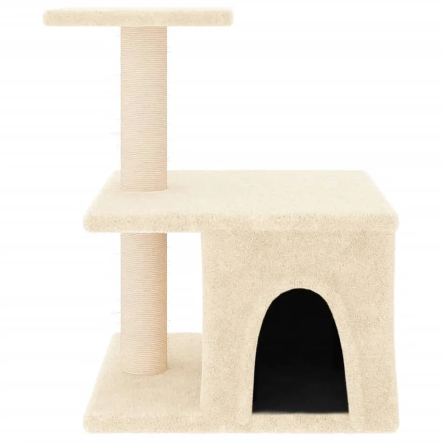Arbre à chat avec griffoirs en sisal crème 48 cm - 3