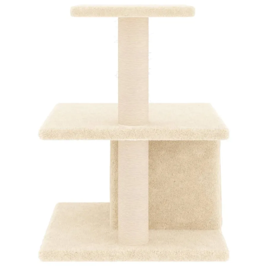 Arbre à chat avec griffoirs en sisal crème 48 cm - 4