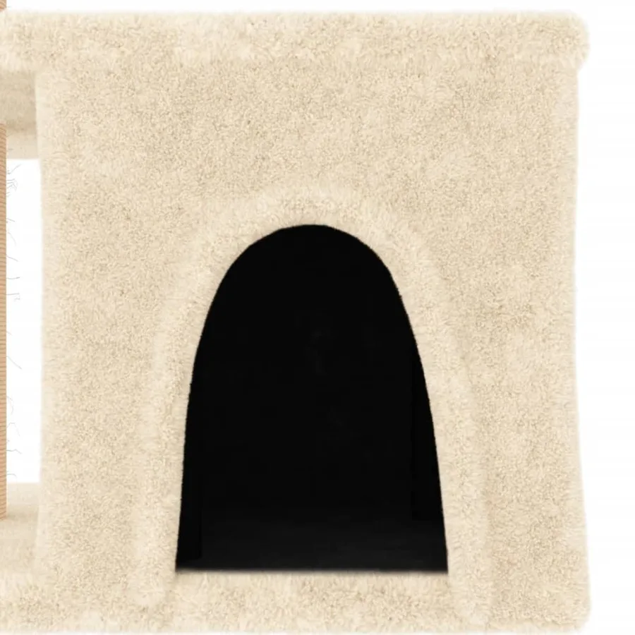 Arbre à chat avec griffoirs en sisal crème 48 cm - 6