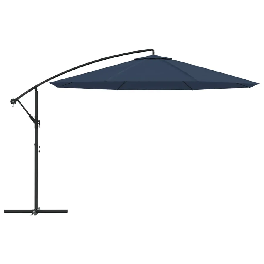 Parasol de jardin en porte-à-faux 3,5 m bleu - 3