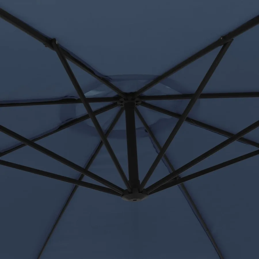 Parasol de jardin en porte-à-faux 3,5 m bleu - 7