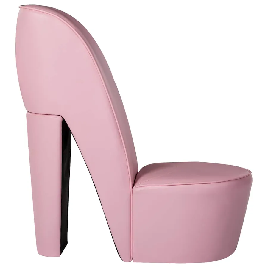 Chaise en forme de chaussure à talon haut rose similicuir - 3