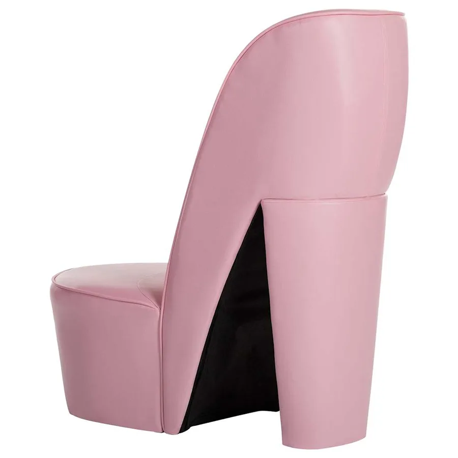 Chaise en forme de chaussure à talon haut rose similicuir - 4