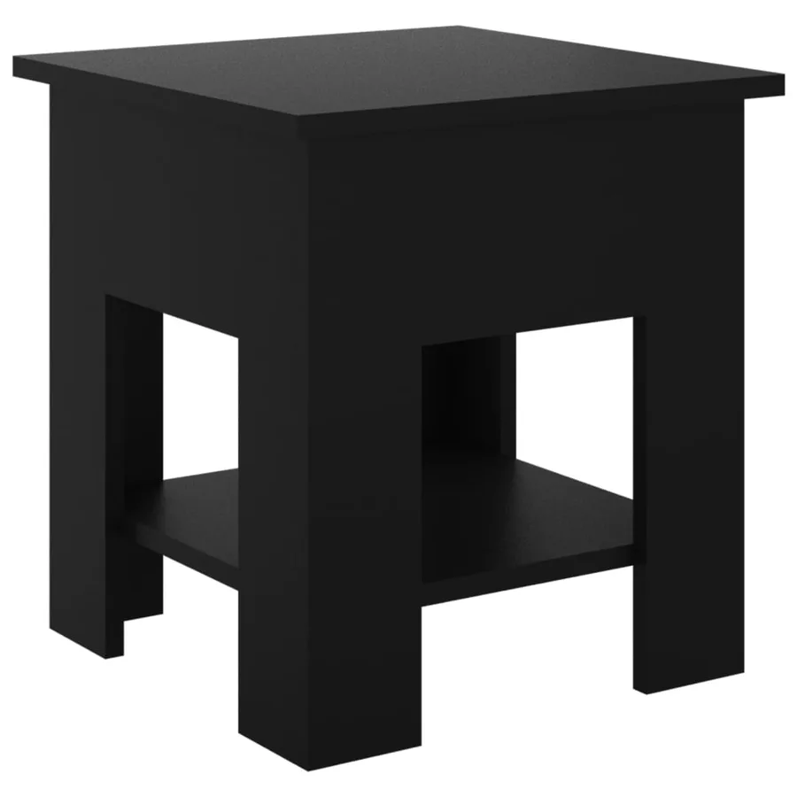 Table basse noir 40x40x42 cm bois d'ingénierie - 2