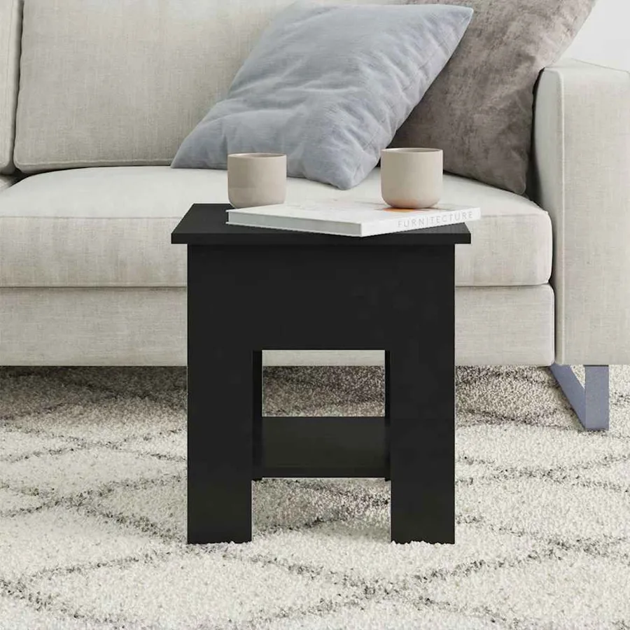 Table basse noir 40x40x42 cm bois d'ingénierie - 3