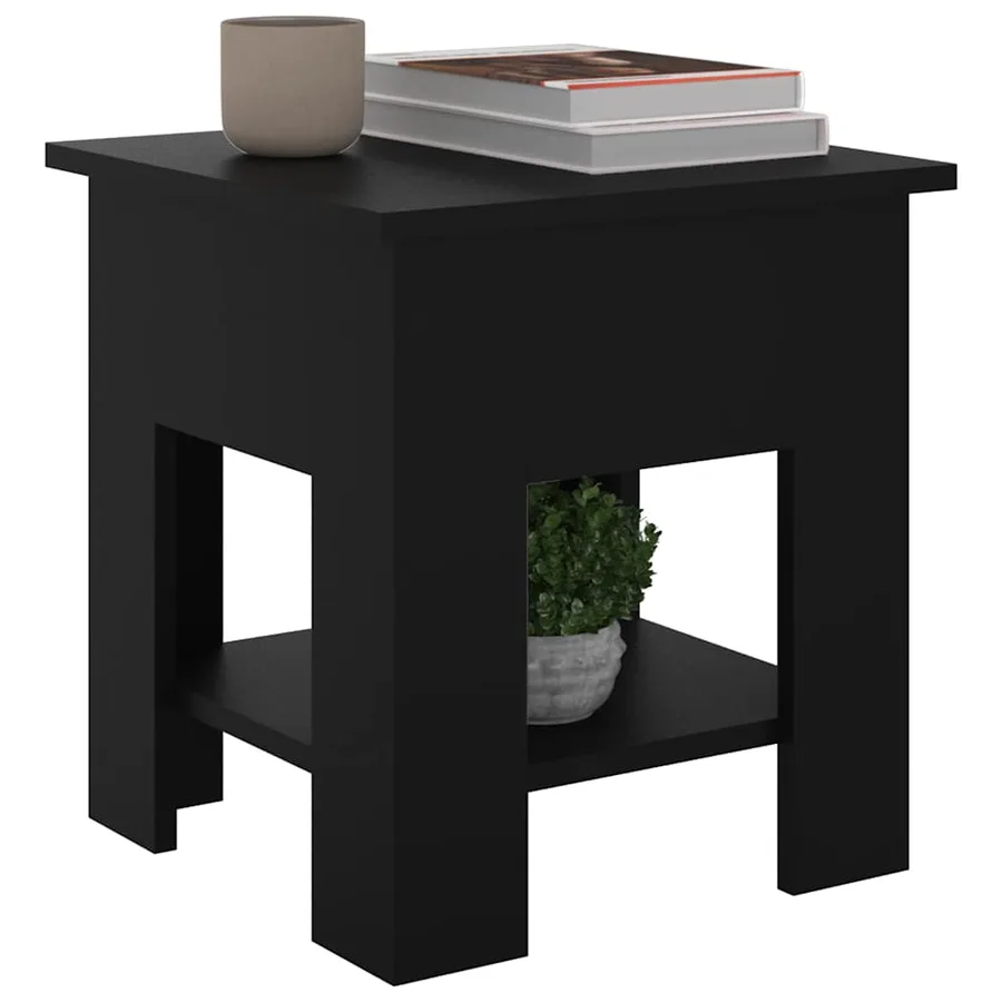 Table basse noir 40x40x42 cm bois d'ingénierie - 5