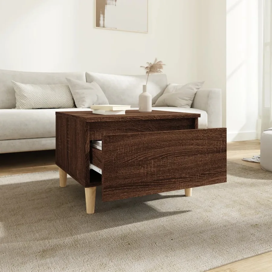 Table d'appoint Chêne marron 50x46x35 cm Bois d'ingénierie - 3