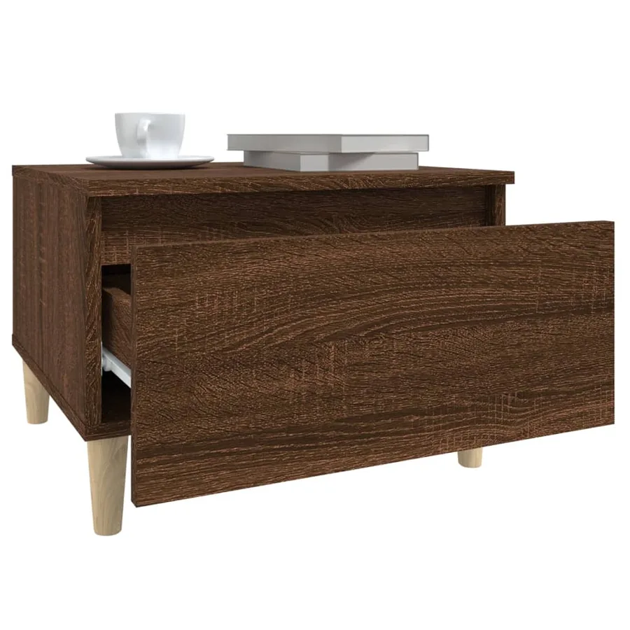 Table d'appoint Chêne marron 50x46x35 cm Bois d'ingénierie - 5