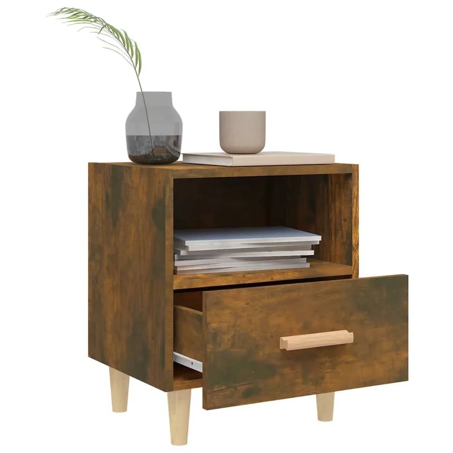 Table de chevet Chêne fumé 40x35x47 cm - 3