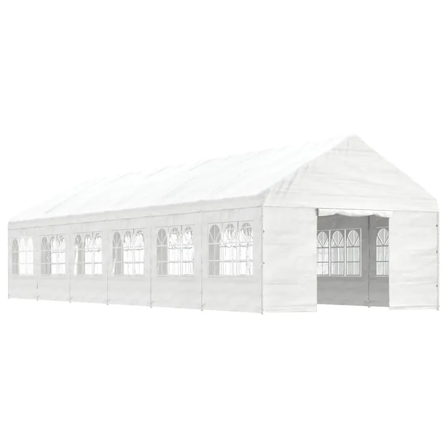 Belvédère avec toit blanc 13,38x4,08x3,22 m polyéthylène - 2