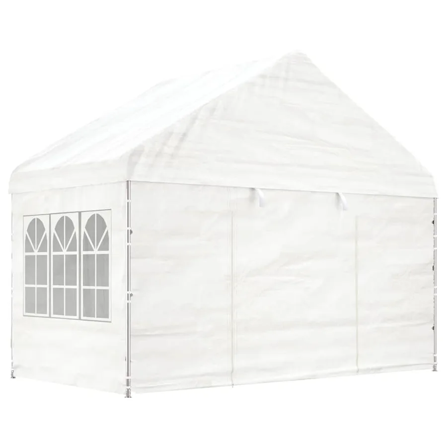 Belvédère avec toit blanc 13,38x4,08x3,22 m polyéthylène - 3