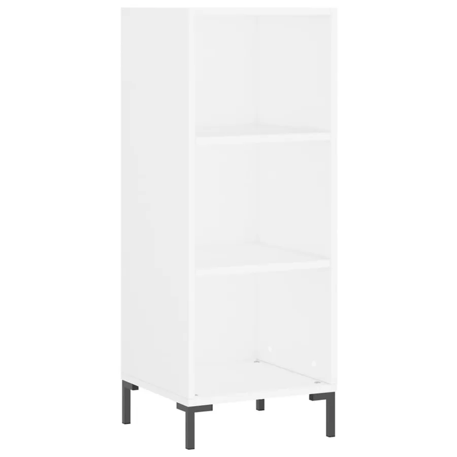 Buffet haut Blanc 34,5x34x180 cm Bois d'ingénierie - 5