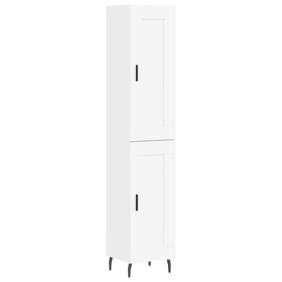 Buffet haut Blanc 34,5x34x180 cm Bois d'ingénierie - 2