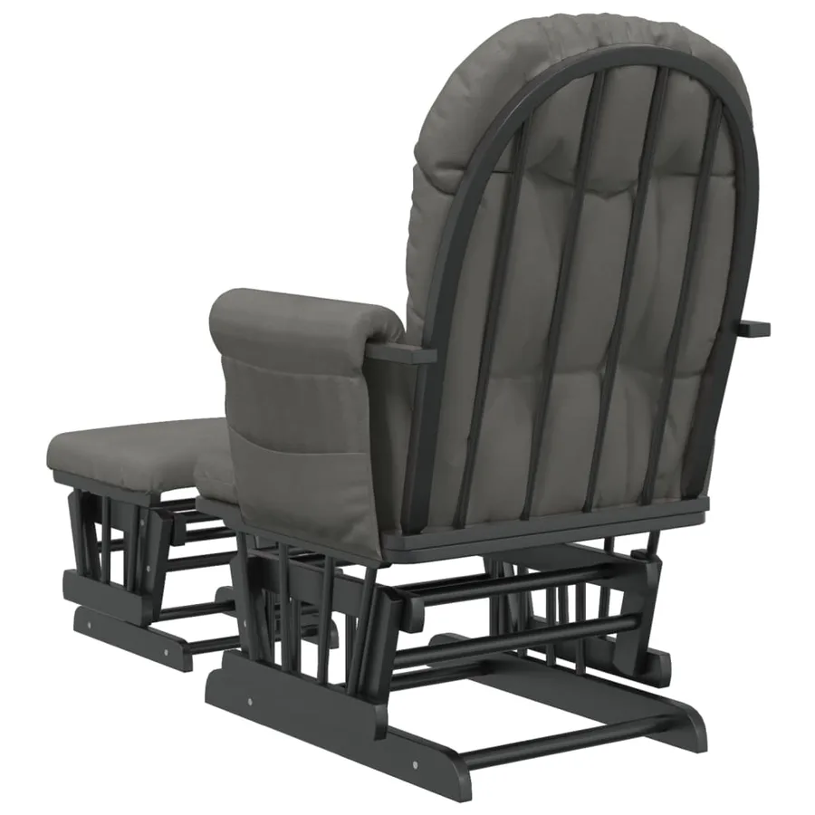 Chaise berçante avec repose-pied Gris foncé Tissu - 5