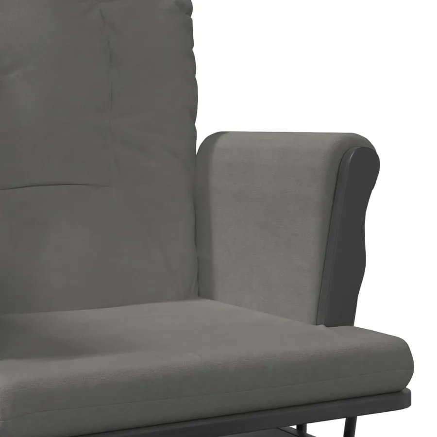 Chaise berçante avec repose-pied Gris foncé Tissu - 8