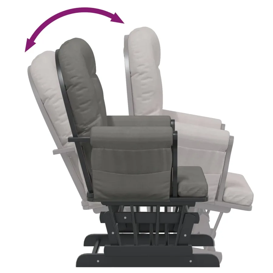 Chaise berçante avec repose-pied Gris foncé Tissu - 9