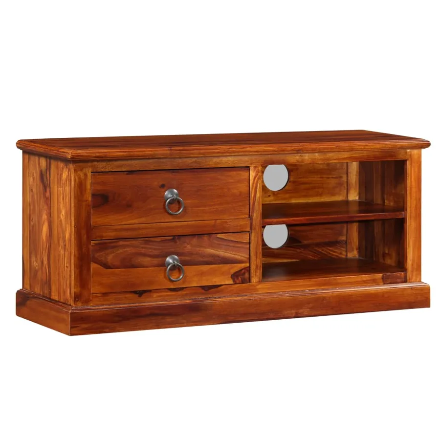 Meuble TV Bois massif de Sesham 90x30x40 cm - 11