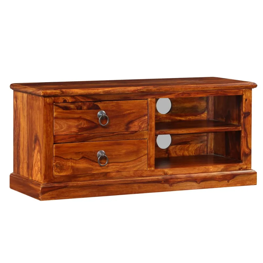 Meuble TV Bois massif de Sesham 90x30x40 cm - 12