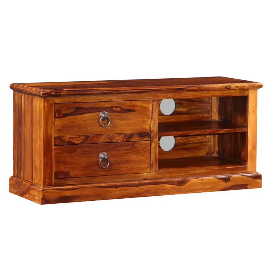 Meuble TV Bois massif de Sesham 90x30x40 cm - 9