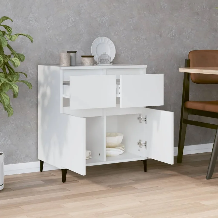 Buffet Blanc 60x35x70 cm Bois d'ingénierie - 3