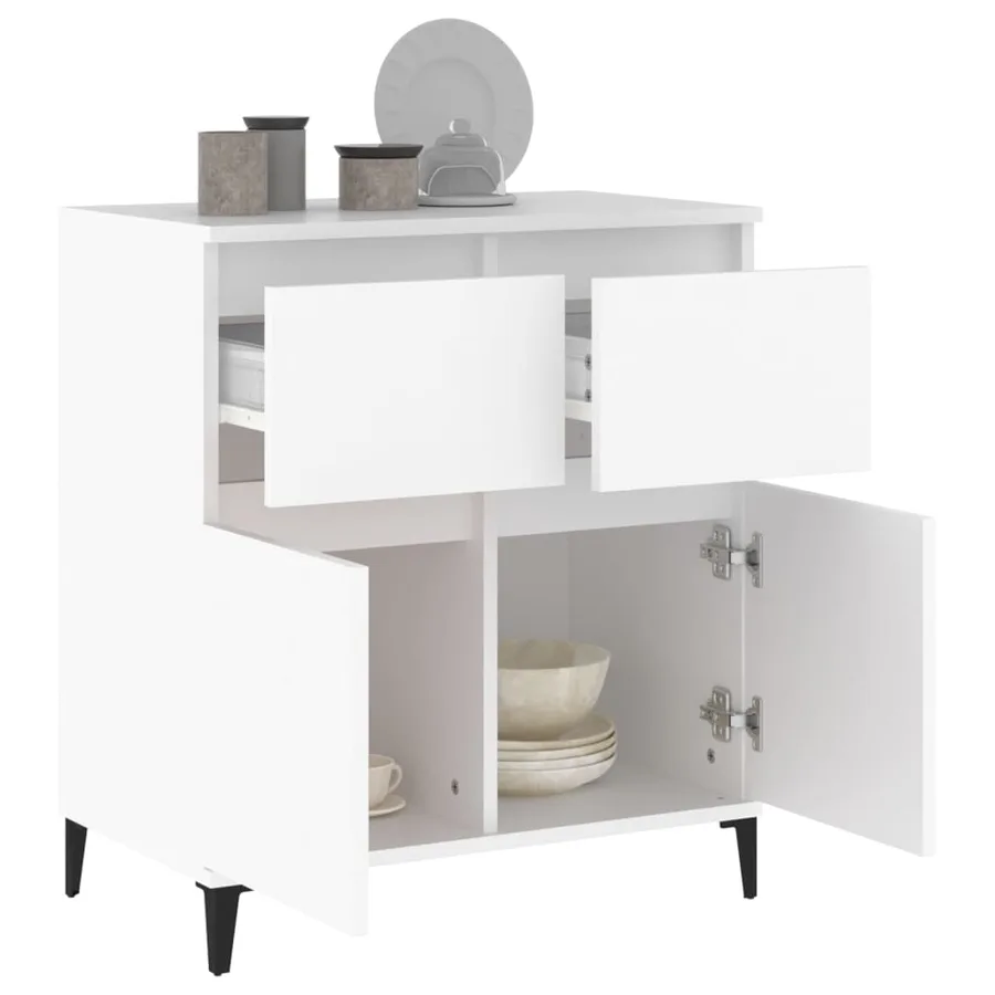 Buffet Blanc 60x35x70 cm Bois d'ingénierie - 5