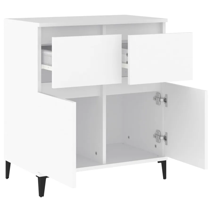 Buffet Blanc 60x35x70 cm Bois d'ingénierie - 6