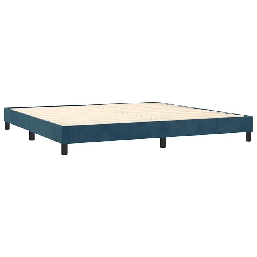 Sommier à lattes de lit avec matelas LED Bleu foncé 200x200 cm - 5