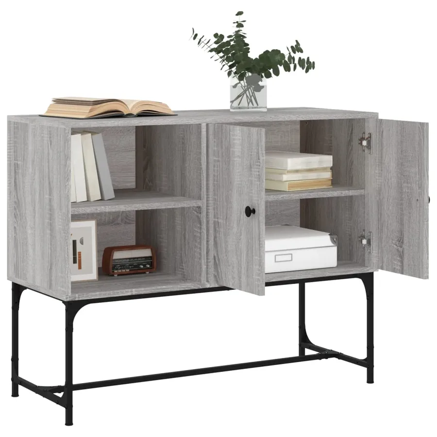Buffet sonoma gris 100x40x79,5 cm bois d'ingénierie - 4