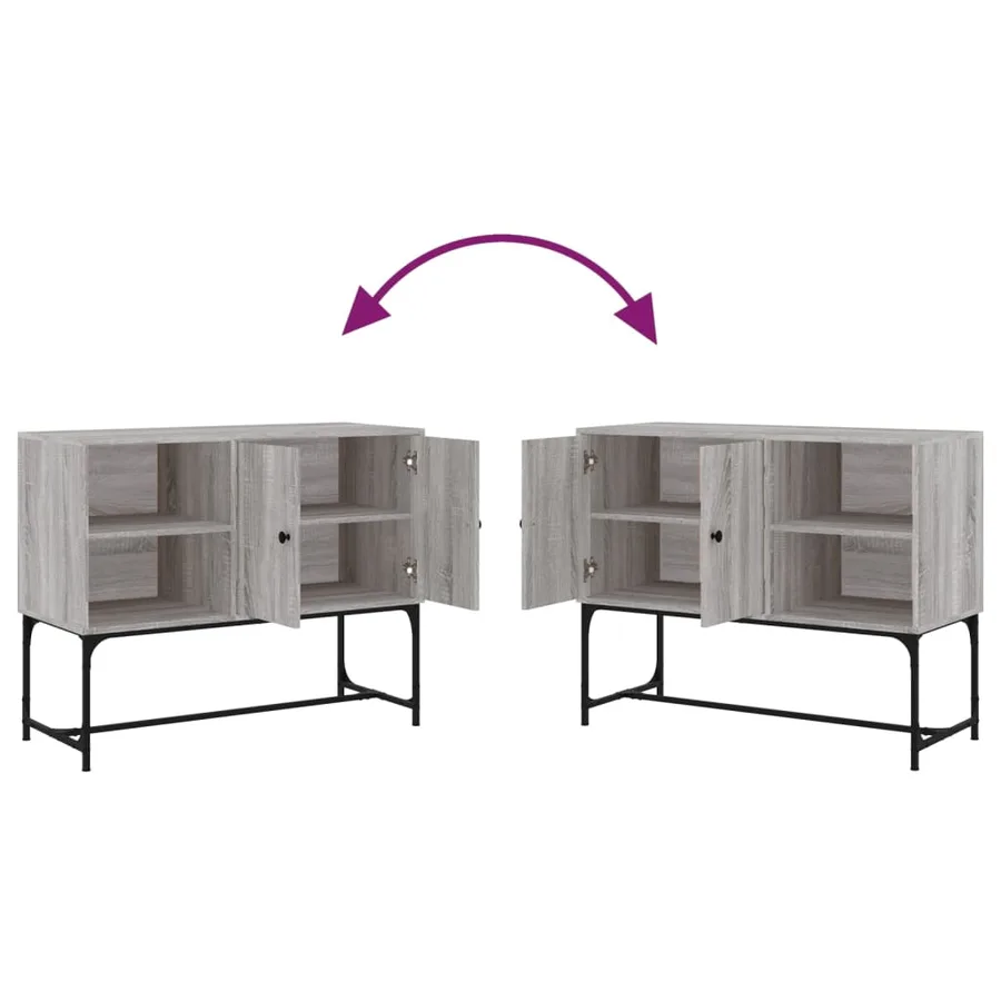 Buffet sonoma gris 100x40x79,5 cm bois d'ingénierie - 9