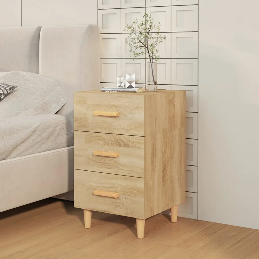 Table de chevet chêne sonoma 40x40x66 cm bois d'ingénierie - 3