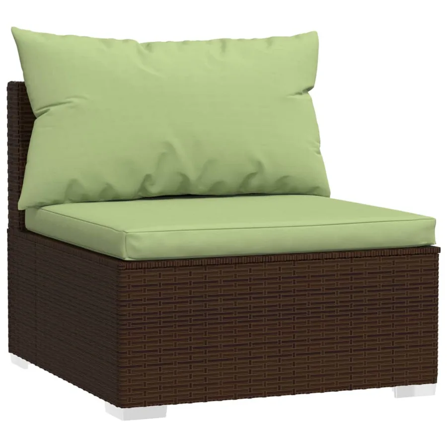 Salon de jardin 7 pcs avec coussins Résine tressée Marron - 6