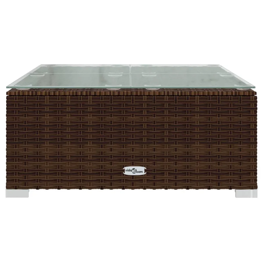 Salon de jardin 3 pcs avec coussins marron résine tressée - 6