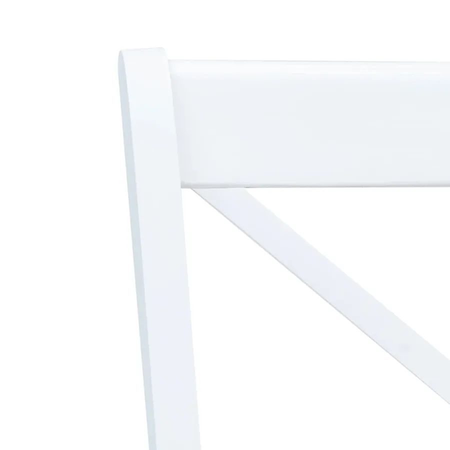 Chaises à manger lot de 2 blanc et bois clair bois hévéa massif - 5