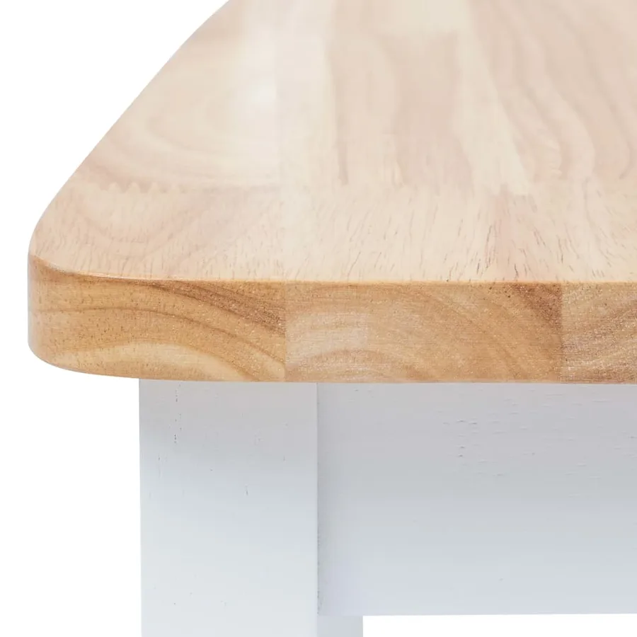 Chaises à manger lot de 2 blanc et bois clair bois hévéa massif - 6