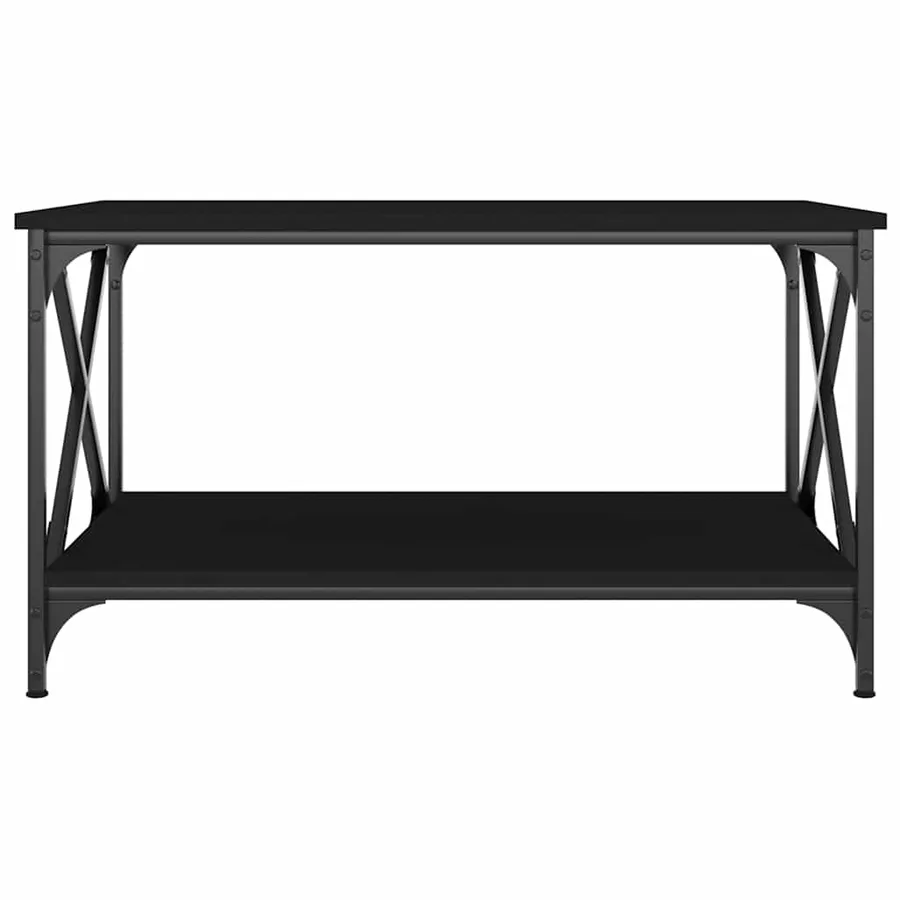 Table basse Noir 80x50x45 cm Bois d'ingénierie et fer - 4