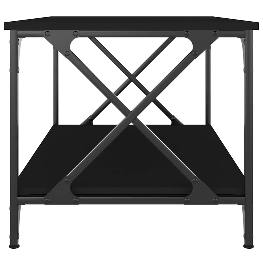 Table basse Noir 80x50x45 cm Bois d'ingénierie et fer - 5