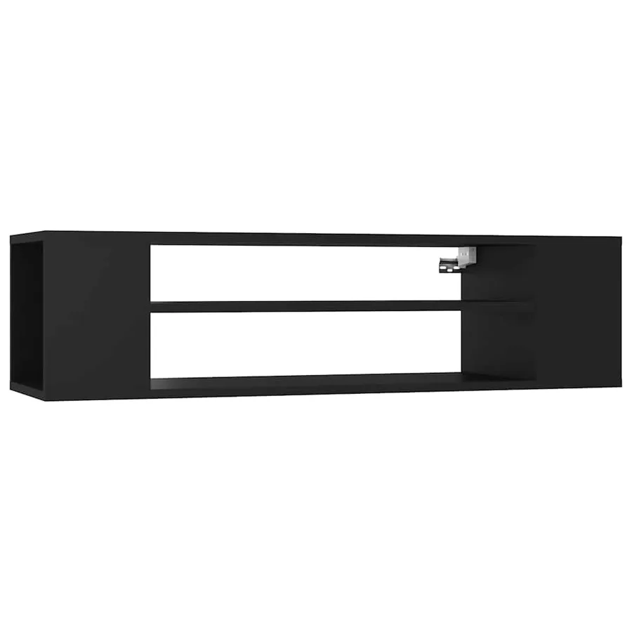 Meuble TV suspendu Noir 100x30x26,5 cm Bois d’ingénierie - 2