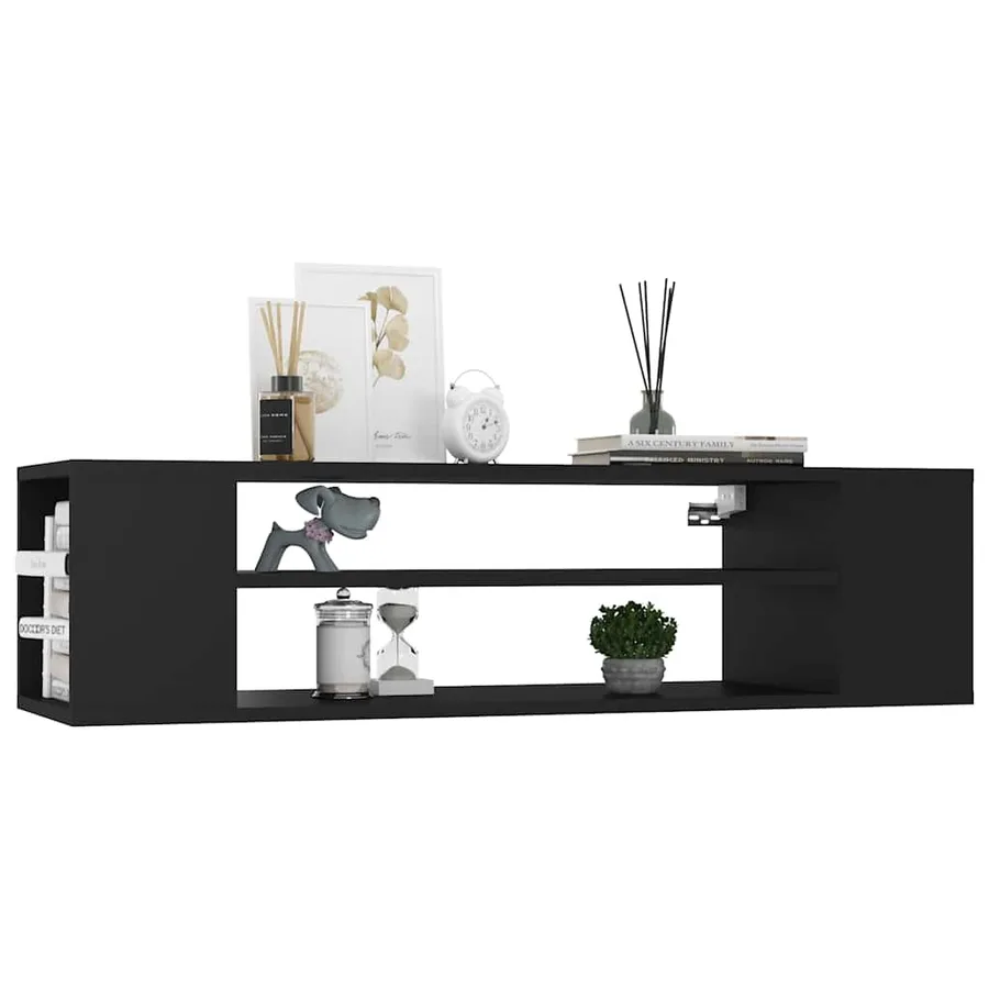Meuble TV suspendu Noir 100x30x26,5 cm Bois d’ingénierie - 3