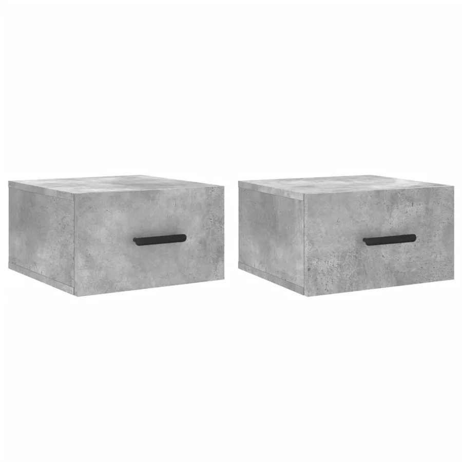 Tables de chevet murales 2 pcs gris béton 35x35x20 cm - 2