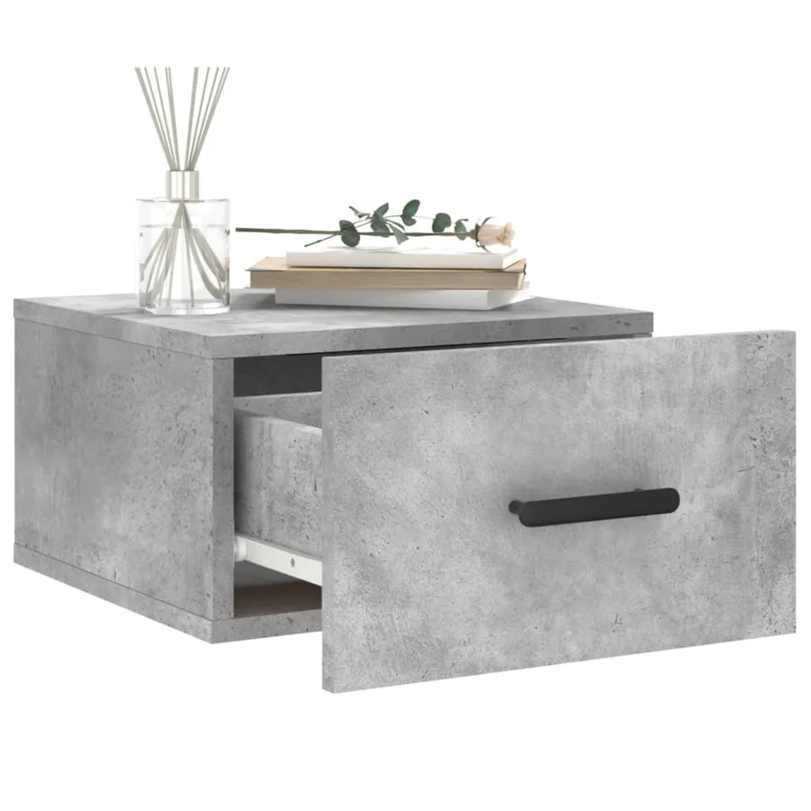 Tables de chevet murales 2 pcs gris béton 35x35x20 cm - 4
