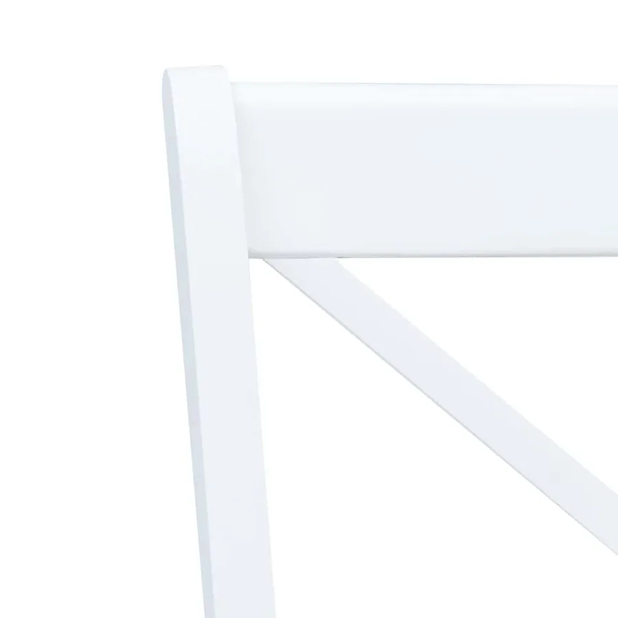 Chaises à manger lot de 6 blanc et bois clair bois hévéa massif - 5