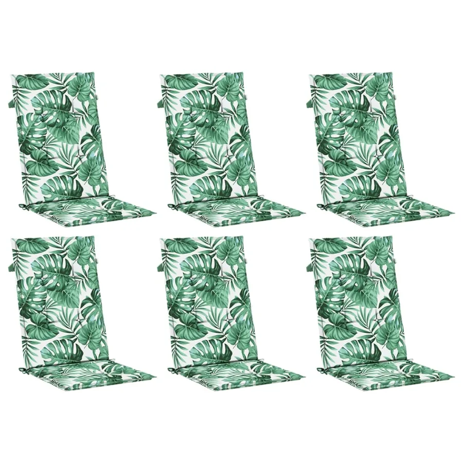 Coussins de chaise à dossier haut lot de 6 modèle de feuille - 3